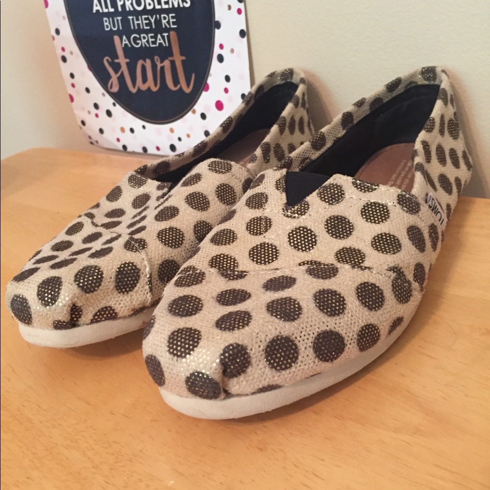 TOMS Polka Dot Brown size 8 - Picture 3 of 7